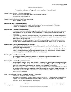 Fillable Online Nssg Oxford Haematology Org Transfusion Laboratory