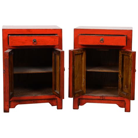 Chinese Bedside Table Red High Gloss W Xd Xh Cm Orientique