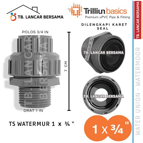 Jual WATERMUR 1 X 3 4 INCHI TRILLIUN TS WATER UNION VALVE SOCKET