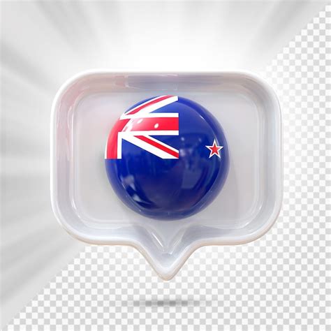 Bandeira da nova zelândia icon 3d PSD Premium