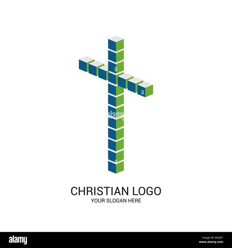 Christian Church Logo Bible Symbols Cross Of Jesus Christ Made Up Of