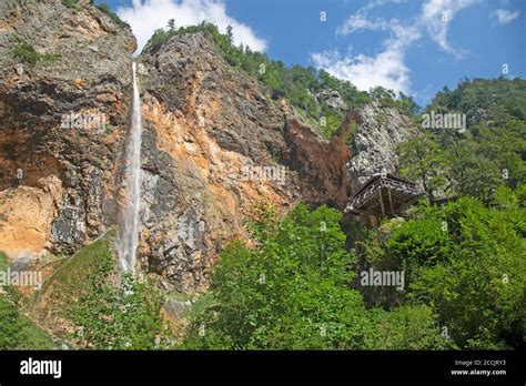 Pericnik Waterfall Or Pericnik Slap In The Vrata Valley Part Of The