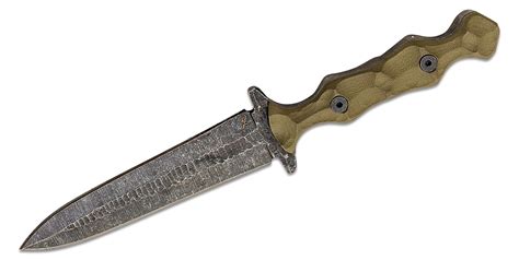 Stroup Knives Dagger Fixed Blade Knife 5.25" 1095 Hand Carved Double Edge Dagger Blade, Milled ...