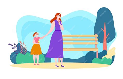 Premium Vector Redheaded Mother And Daughter Enjoying Ice Cream In