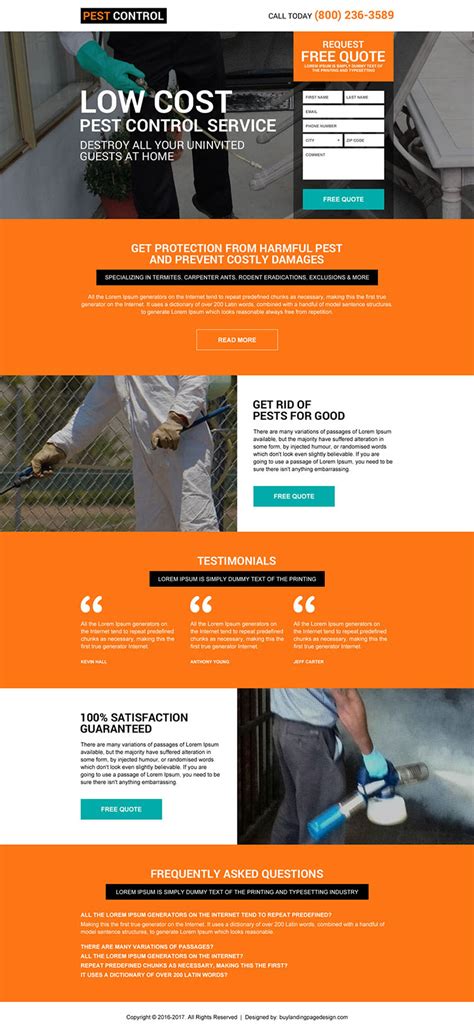 Pest Control Responsive Landing Page Designs Templates For Leads Page 2