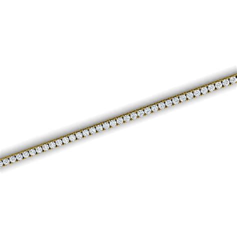 14k Yellow Gold Four Prongs Diamond Tennis Bracelet 2 Ct Tw The