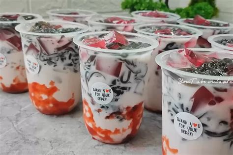 Resep Minuman Kekinian Es Cincau Strawberry Yang Cocok Untuk Ide Jualan