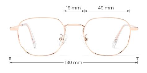 Hajna Rose Gold Polygon Eyeglasses