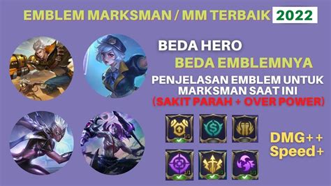 Cara Setting Emblem Marksman Mm 2022 Terbaik Untuk Goldlane Atau