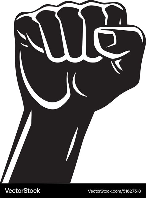 Fist - black and white Royalty Free Vector Image