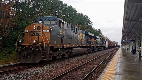 CSXT 5281 Leads CSX Train M401 By The Charleston SC Amtrak Station On