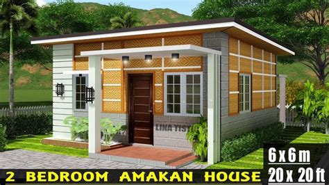 AMAKAN HOUSE DESIGN - 2 bedroom | (6x6 m / 20x20 ft ) | Small house ...