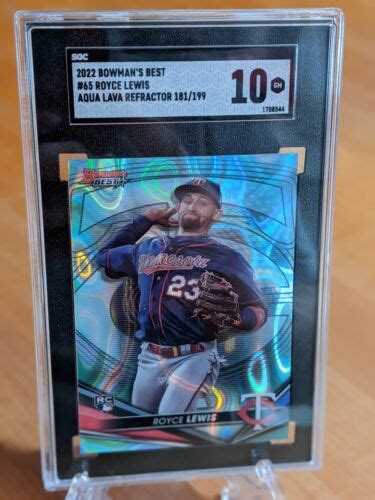 2022 Bowmans Best Royce Lewis Aqua Lava Refractor 199 Twins SGC 10 GM