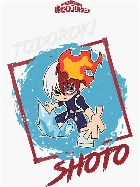 Pegatina My Hero Academia Bnha Todoroki Shoto Estilo Grunge De