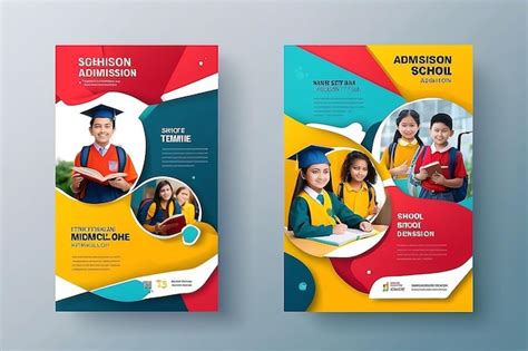 Premium Photo Creative School Admission Banner Design Template