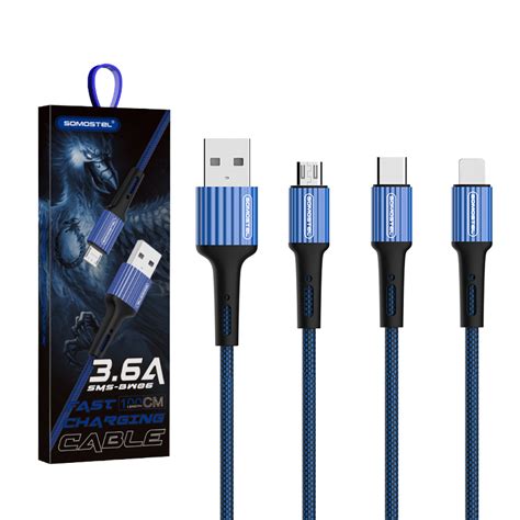 Cable De Carga Somostel Micro Usb Tipo C Iphone Bw M A