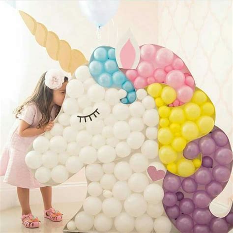 Unicornio Con Globos Base De Cart N Decoraci N Para Fiesta Unicorn