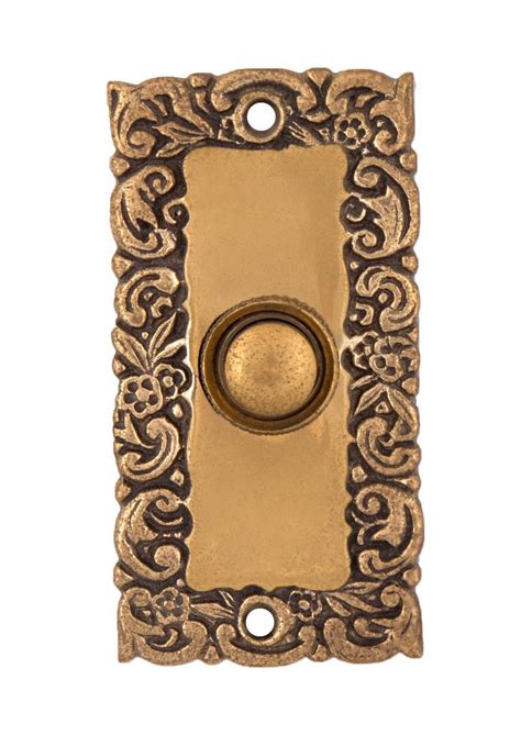 Scroll Rectangular Decorative Doorbell Button in Bronze or - Etsy