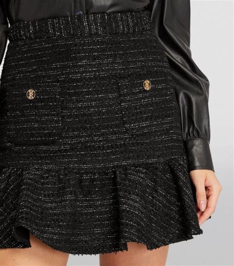 Womens SANDRO Black Tweed Mini Skirt Harrods UK