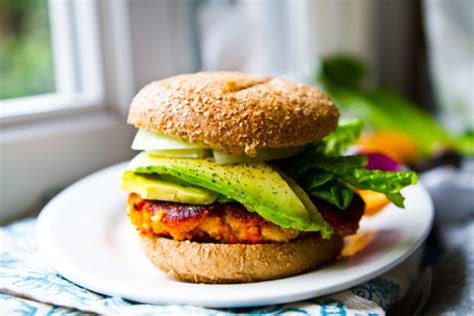 Easy Sweet Potato Veggie Burgers With Avocado Vegan Recipe