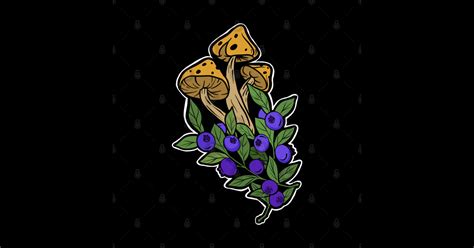 Blueberry Mushroom Blueberry Sticker Teepublic