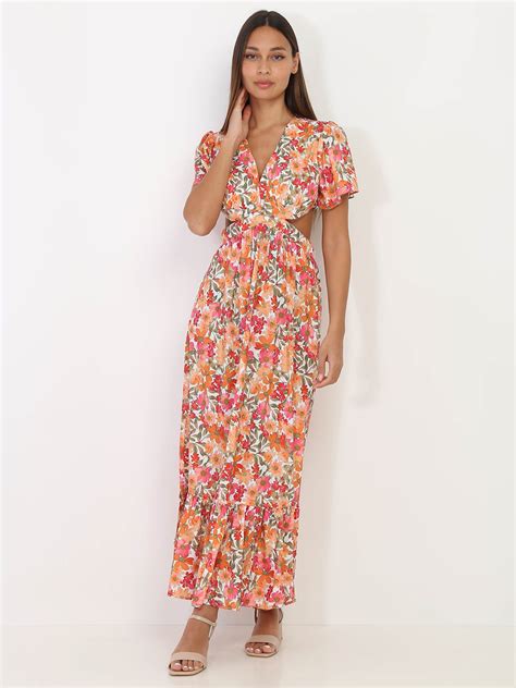 Robe longue à fleurs avec découpes La Modeuse La Modeuse