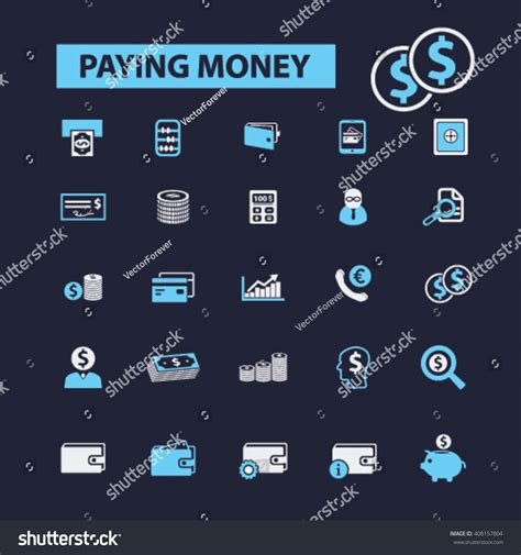 Paying Money Icons Stock Vector Royalty Free 408157804 Shutterstock