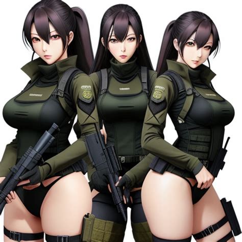 Cartoon Charecters Naked Anime Woman Wearing Tactical Gear No Panties Nsfw