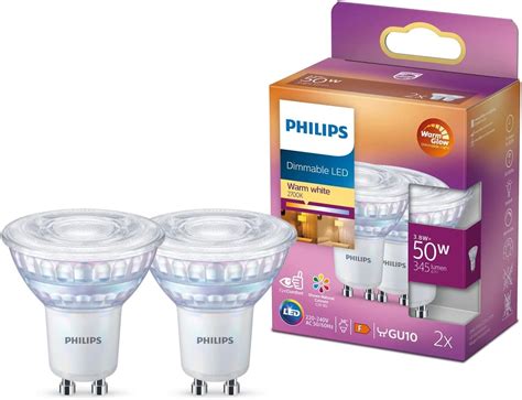 Philips Led Classic Gu Lampen Warm Glow Er Pack W Dimmbare