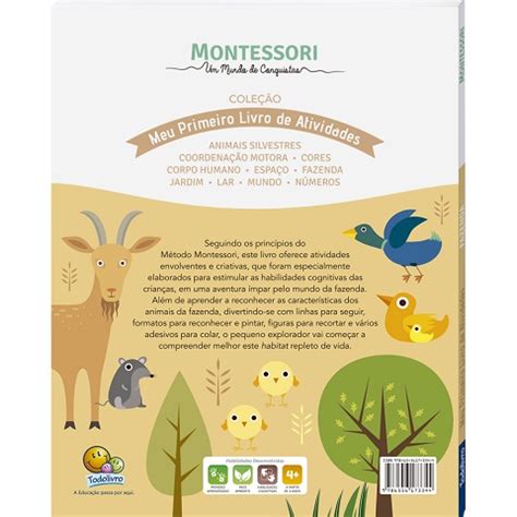 Montessori Meu Primeiro Livro De Atividades Fazenda Nina Brinquedos