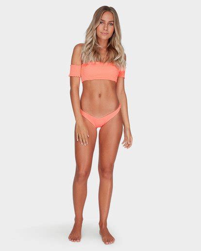 Sol Searcher Smocked Off The Shoulder Bikini Top Billabong