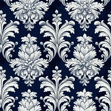 Premium Photo | Vintage damask black silver wallpaper