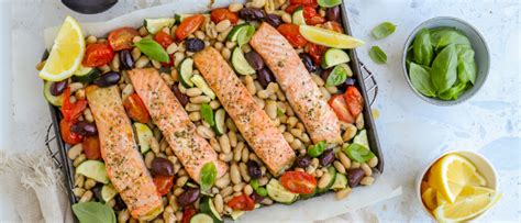 Recipe Speedy Mediterranean Salmon Tray Bake Blackmores