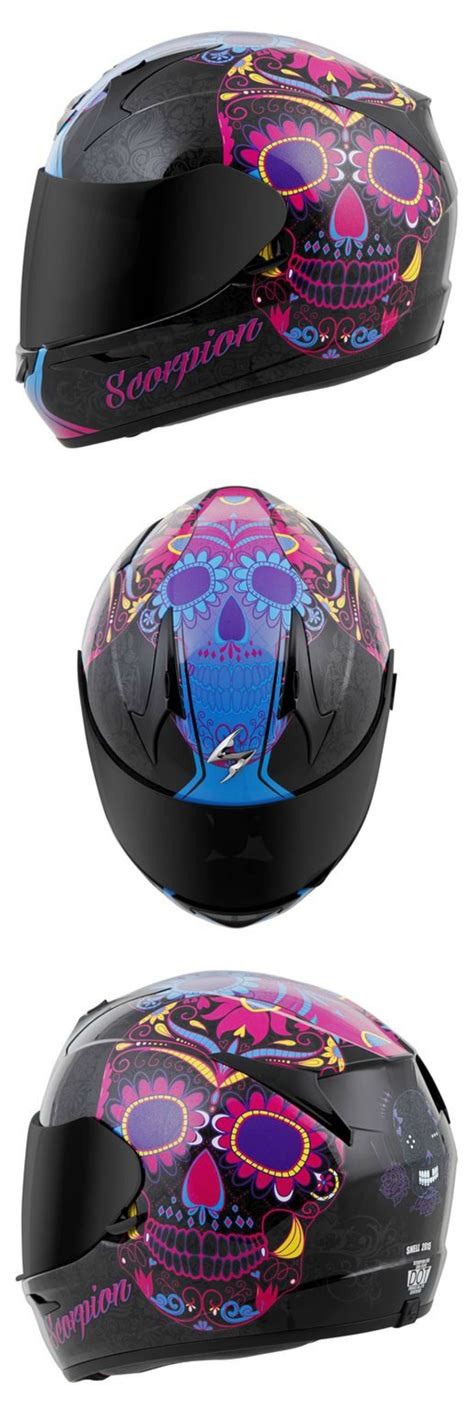 Sugar Skull EXO R410 Motorcycle Helmet Pink Badass Motorcycle Helmets