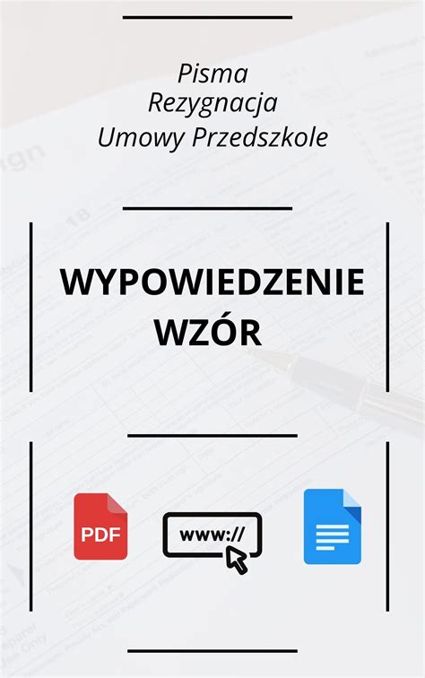 Wzór Pisma Rezygnacja Wypowiedzenie Umowy Przedszkole WORD PDF