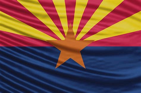 Premium Photo Arizona State Flag Wave Close Up Arizona Flag Background