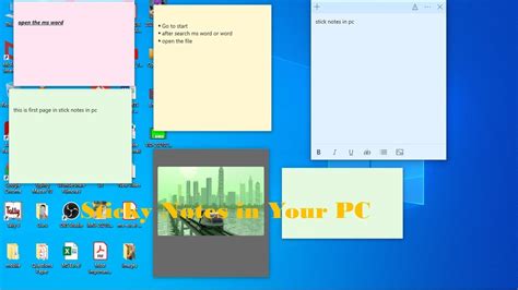 How To Use Sticky Notes In Your Pc Youtube