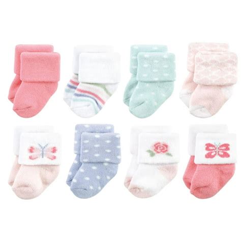 Hudson Baby Infant Girls Cotton Rich Newborn and Terry Socks, Pastel ...