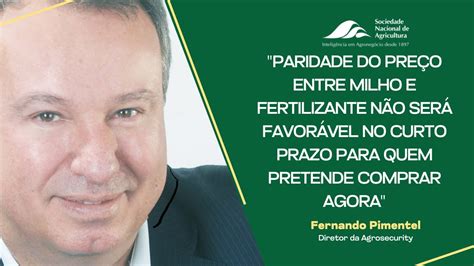 Paridade Entre Milho E Fertilizantes Pede Cautela Fernando Pimentel