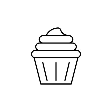 Cup Cake Vector Icon Illustration 23013984 Vector Art At Vecteezy