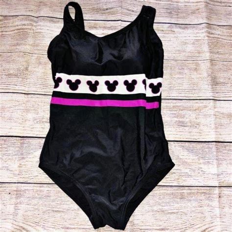 Disney store Swim Suit One Piece Size 6 Black and... - Depop