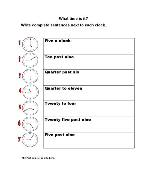 Time Exercises | PDF