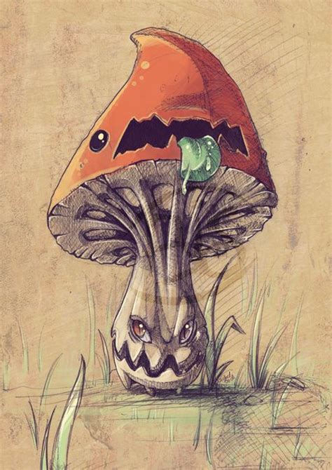 Beware Of The Evil Mushrooms Mushroom Drawing Surreal Artwork