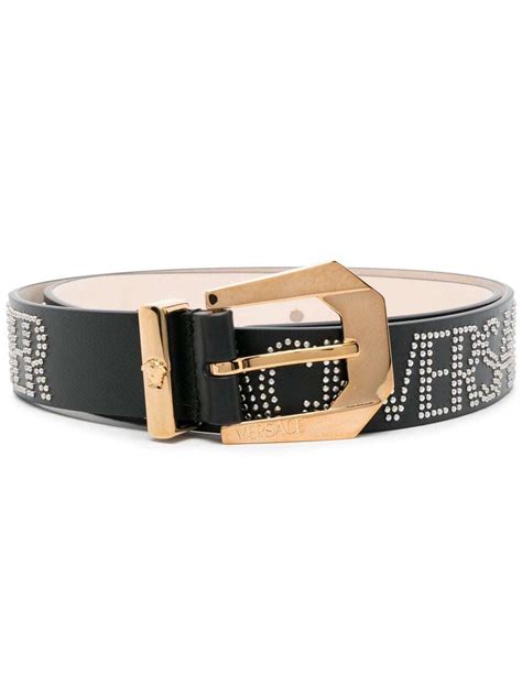 Versace Leather Studded Logo Belt | Editorialist