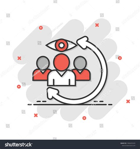 People Surveillance Icon Comic Style Search Stock Vector Royalty Free