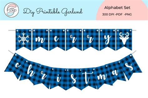 Printable Letters Banner Blue Pattern Graphic by easy.hop · Creative ...