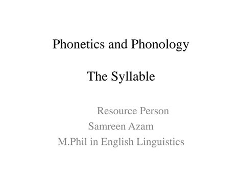 Solution Phonetics And Phonology Syllable Study Pool Studypool