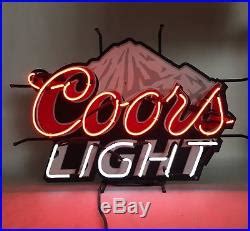 Vintage Coors Light Beer Neon Sign With Mountain In The Background ...