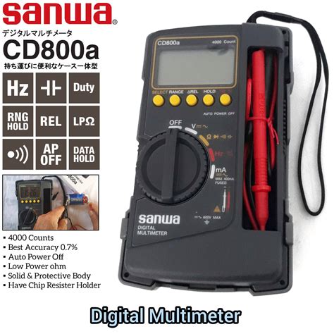 SANWA DIGITAL MULTIMETER CD800A JAPAN FOR ELECTRICAL MEASUREMENT TEST