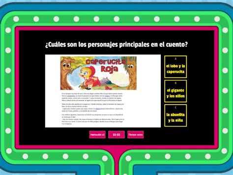 Desarrollo Habilidades Mediante El Cuento Caperucita Roja Gameshow Quiz